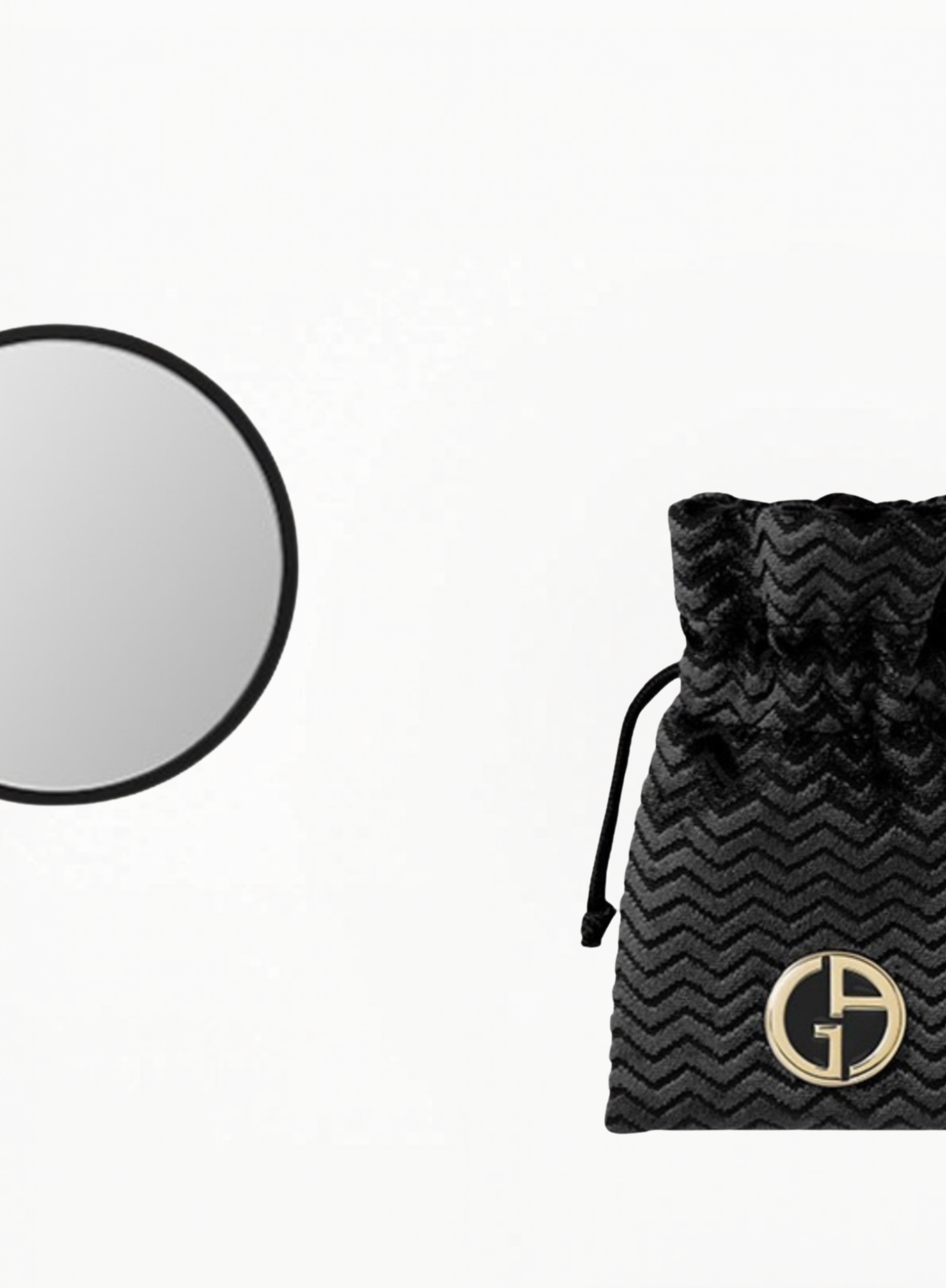 GIORGIO ARMANI Limited Edition Fan Black Mirror With Case Limited Edition