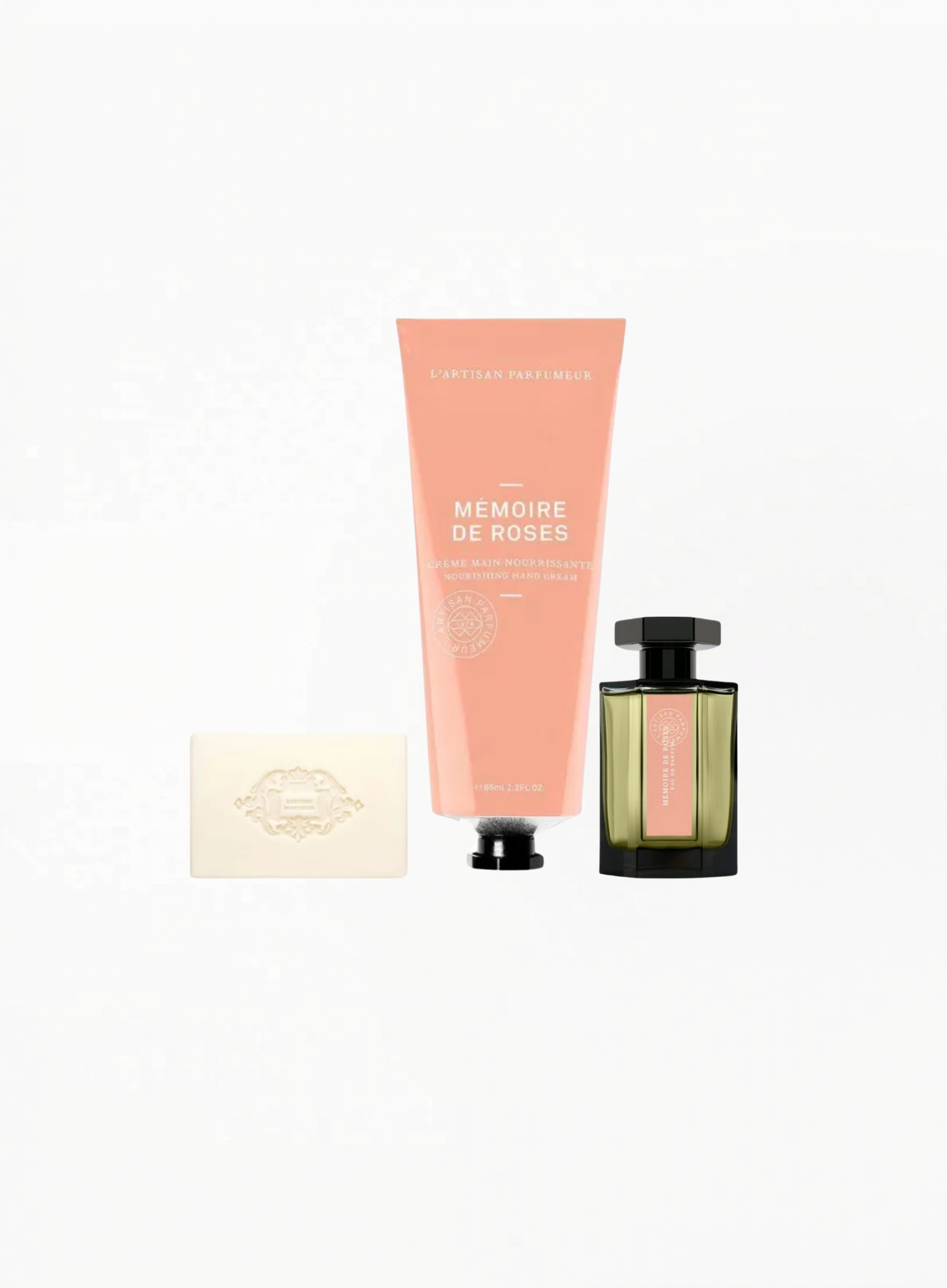 L'Artisan Parfumeur Mémoire de Roses Hand Cream 50ML / Mémoire de Roses EDP 5ML  And Body Bar