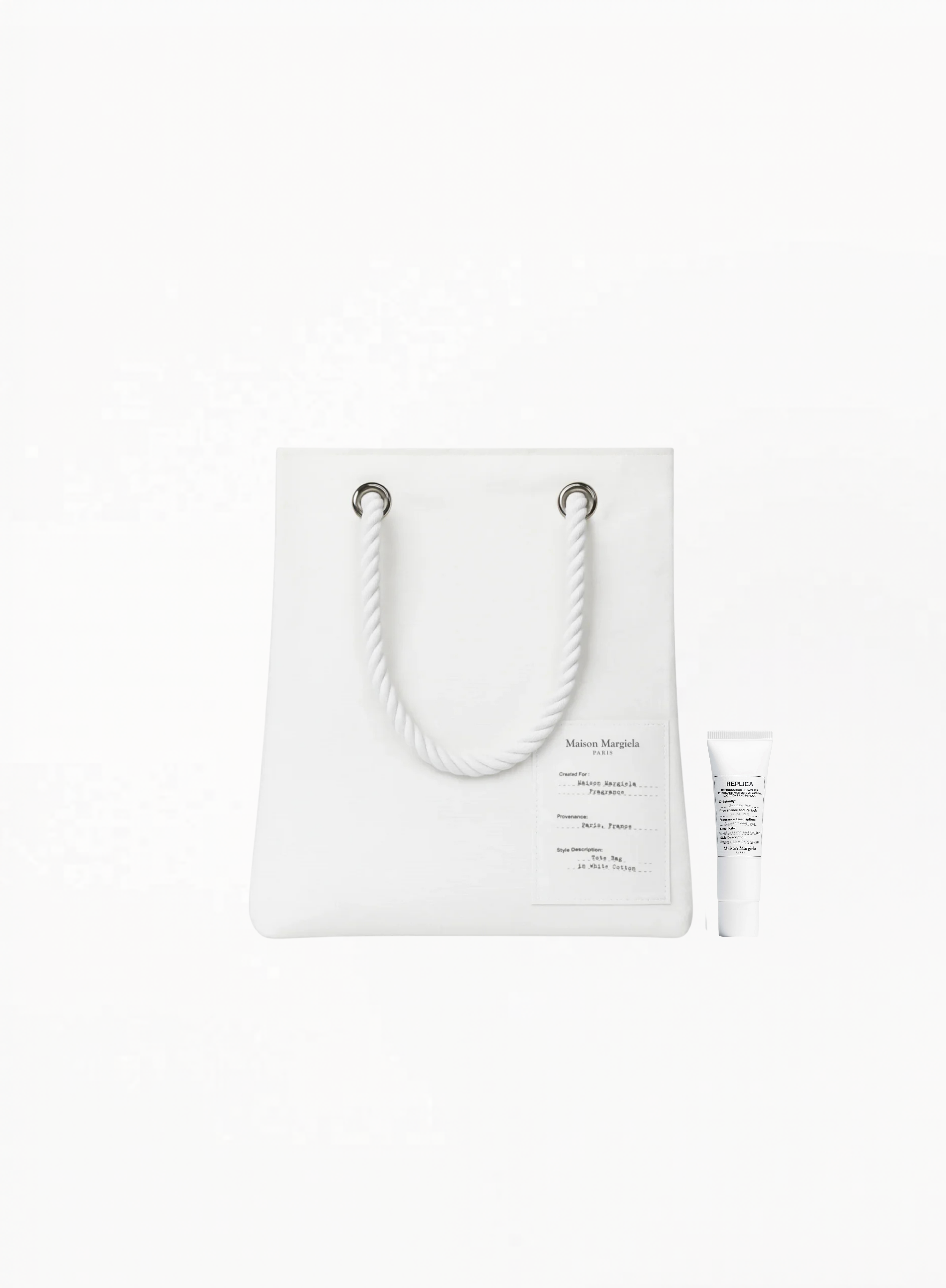 Maison Margiela Sailing Day ტოუტ-ჩანთა – ლიმიტური 2025 გამოშვება / Sailing Day სხეულის ლოსიონი 15მლ 
