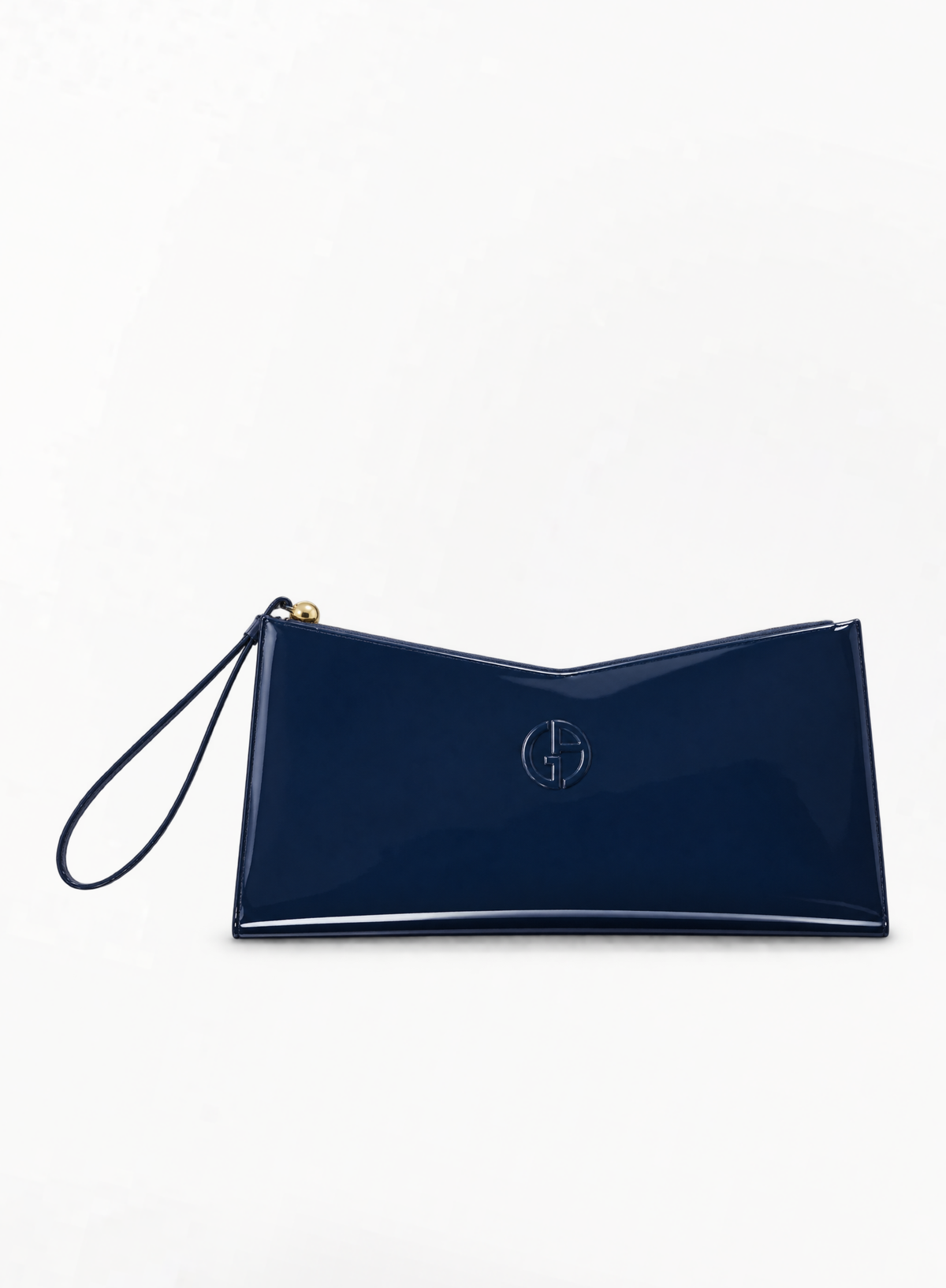 GIORGIO ARMANI ლურჯი ლაქირებული კოსმეტიკური ჩანთა 25x4.5x13.5სმ