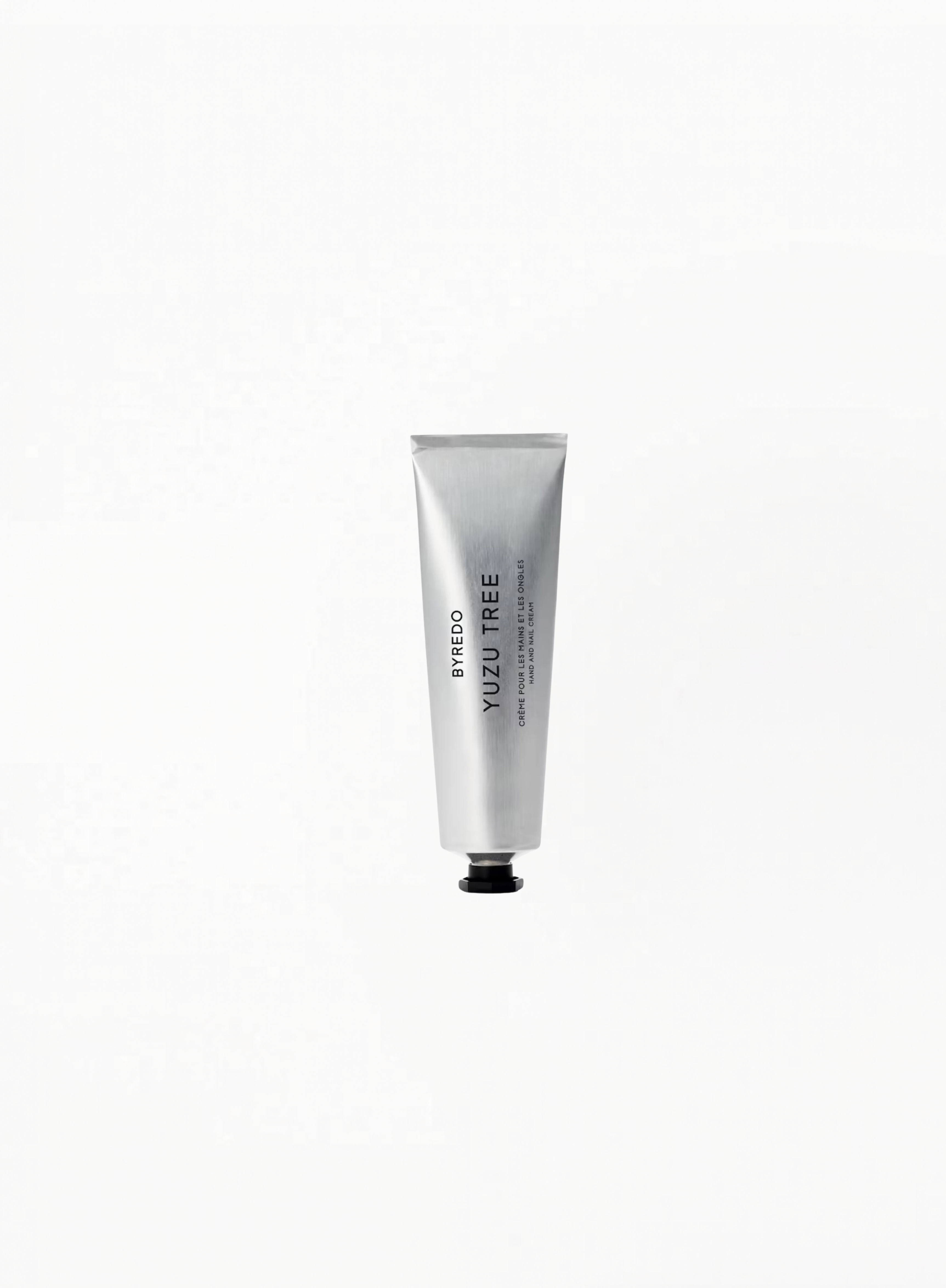 BYREDO Yuzu Tree Hand and Nail Cream 50ML in silver tube packaging on a clean white background.
