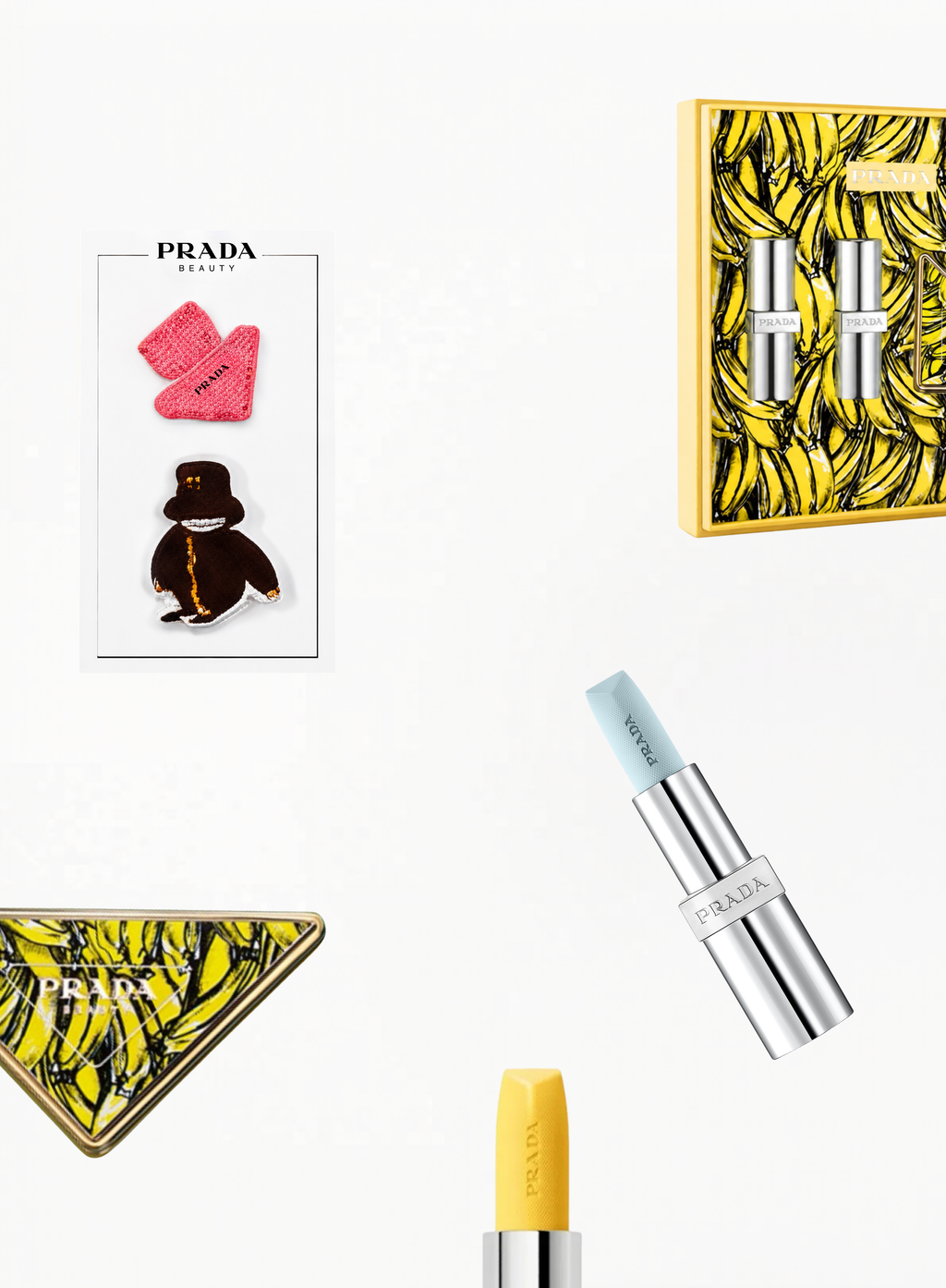 Prada Limited Edition Gift Set U001 & U002 with Mirror – Banana Pattern
