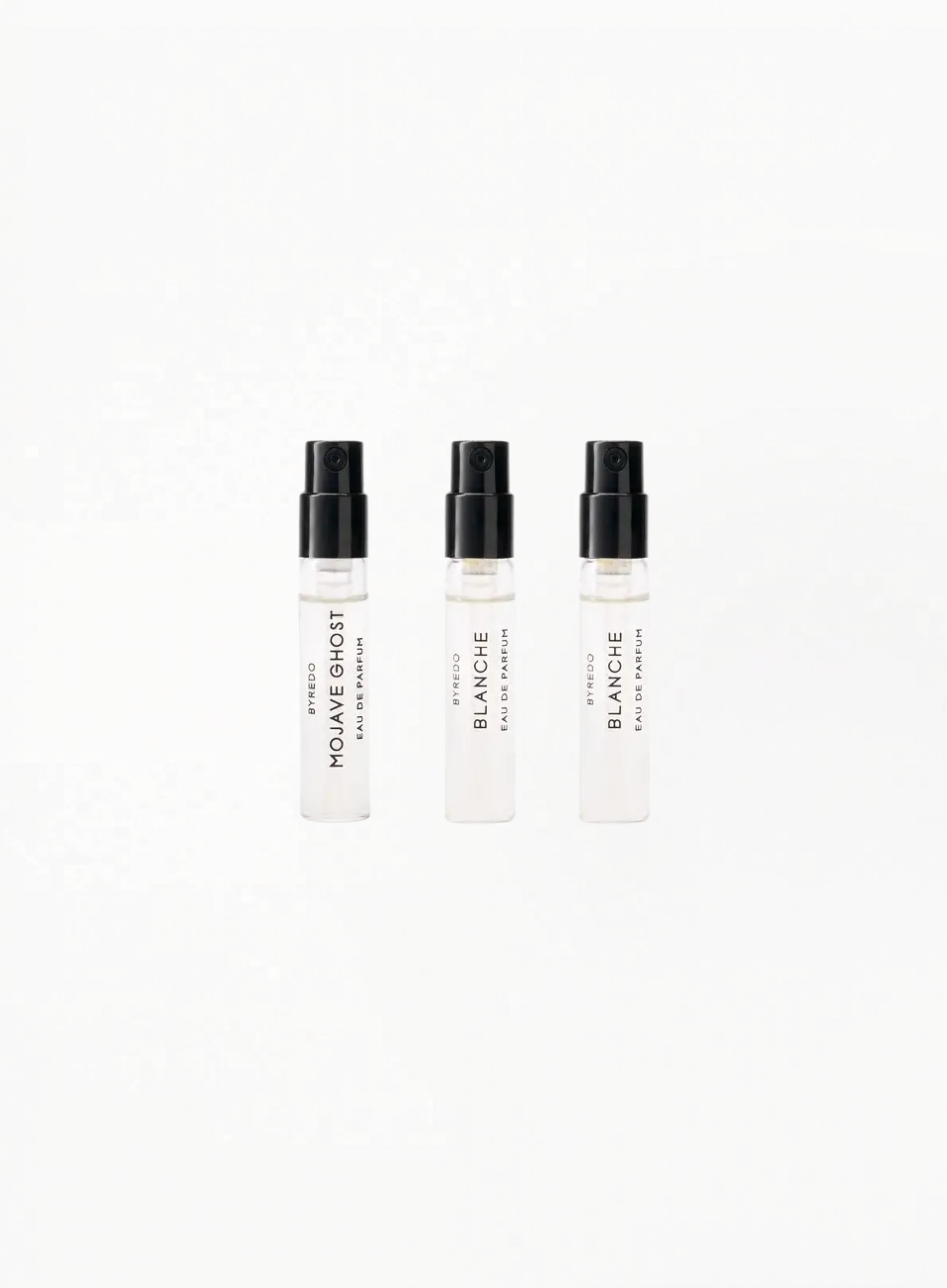 BYREDO Mojave Ghost Absolu de Parfum (x1) & Blanche Absolu de Parfum (x2) – 3 × 2ml Discovery Set