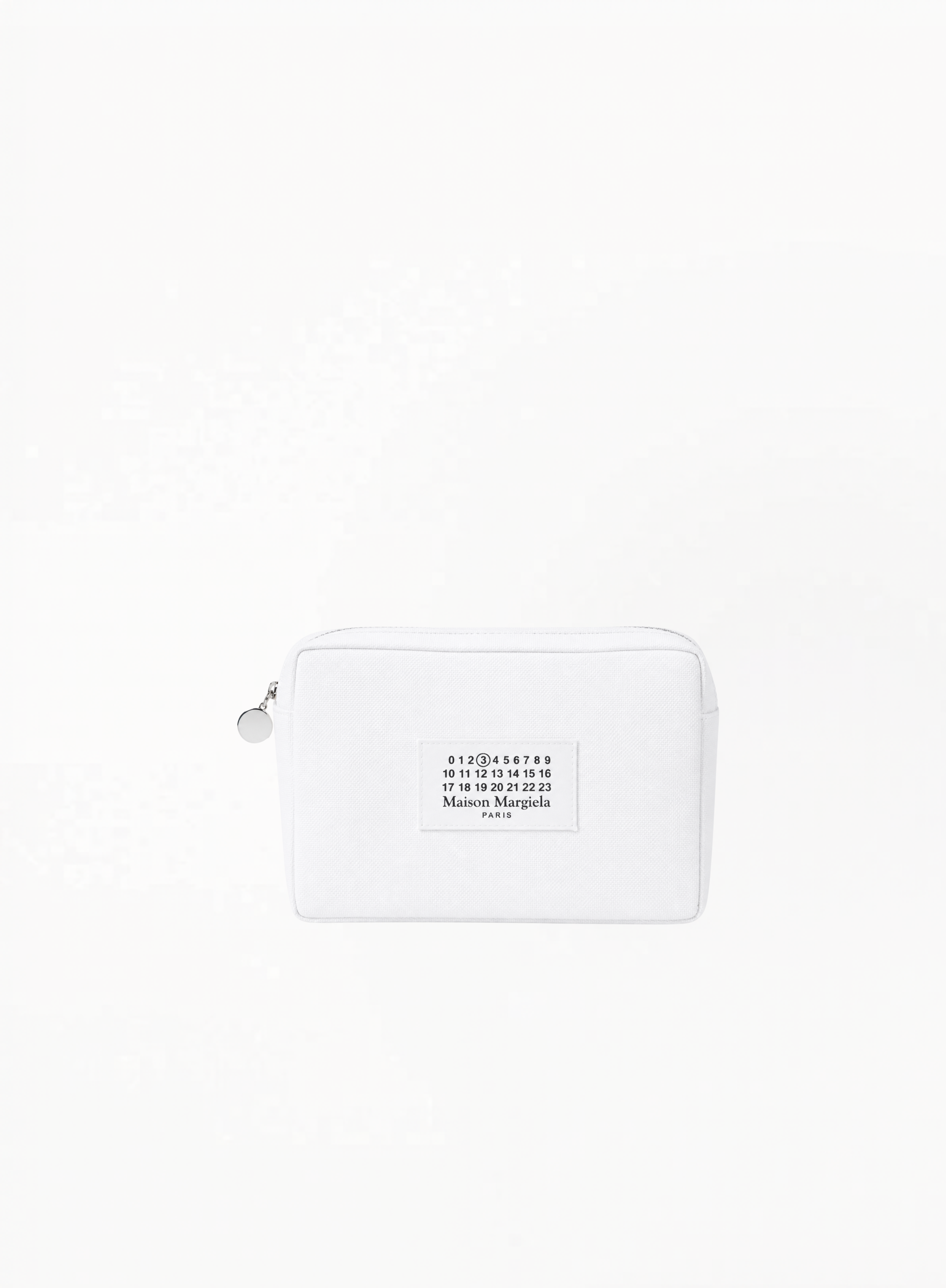 Maison Margiela თეთრი ბამბის კოსმეტიკური ჩანთა 19.5×7×13.5 სმ