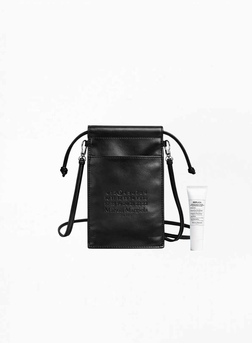 Maison Margiela ლიმიტირებული შავი ჩანთა ტყავის ეფექტით
