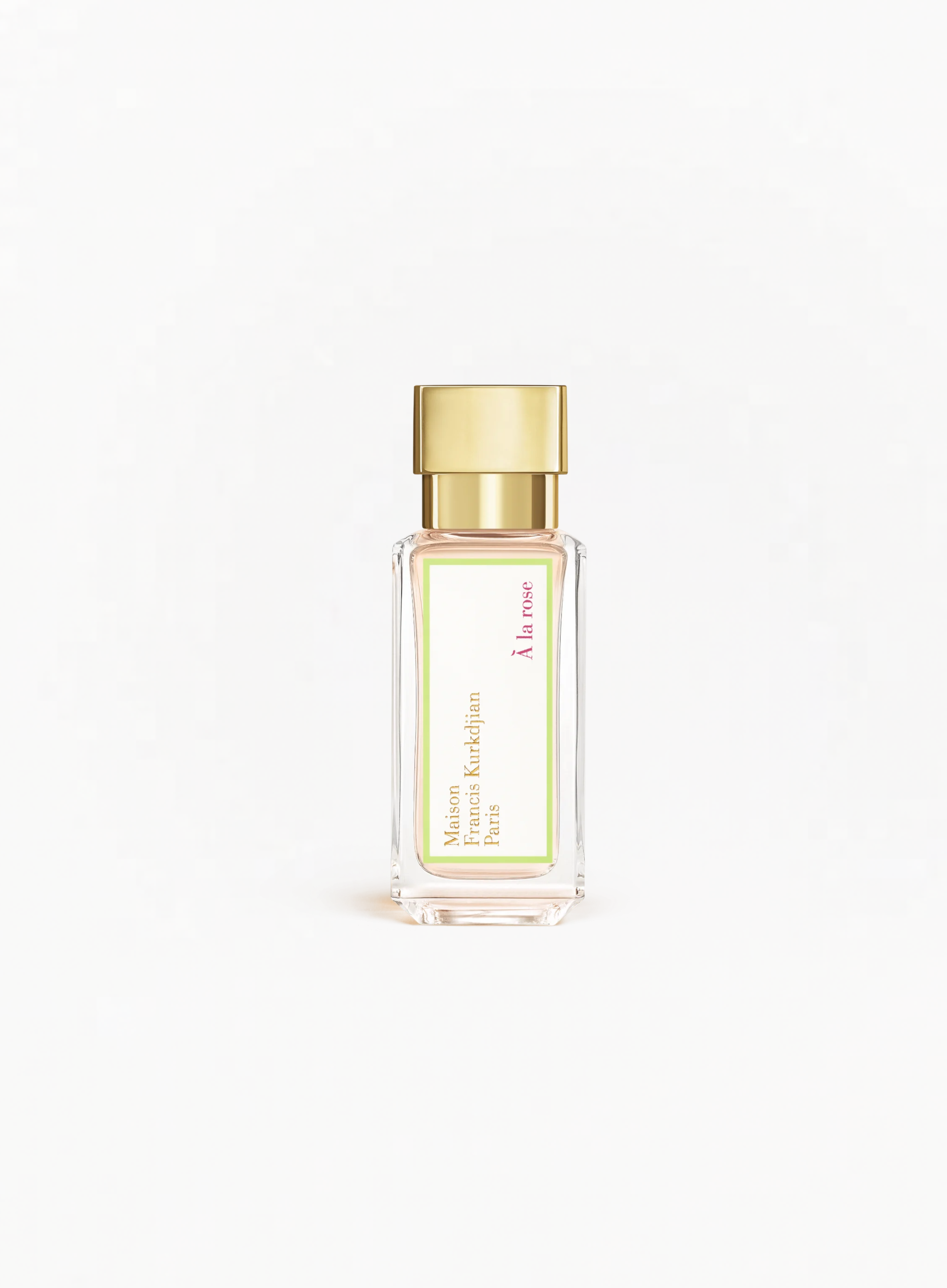 MAISON FRANCIS KURKDJIAN À La Rose Eau de Parfum 35ml bottle with a gold cap and white label on a white background.