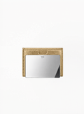Tom Ford black mirror card with Golden leather-effect case and TF logo, photographed on a clean background. Authentic Tom Ford accessory available at Exquisite.