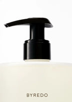 Black pump dispenser on a white background with 'BYREDO' branding.
