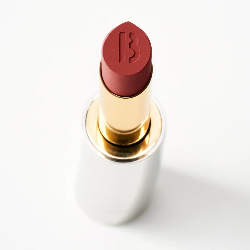 Byredo Matte Lipstick Reunion 109 standing open luxury packaging
