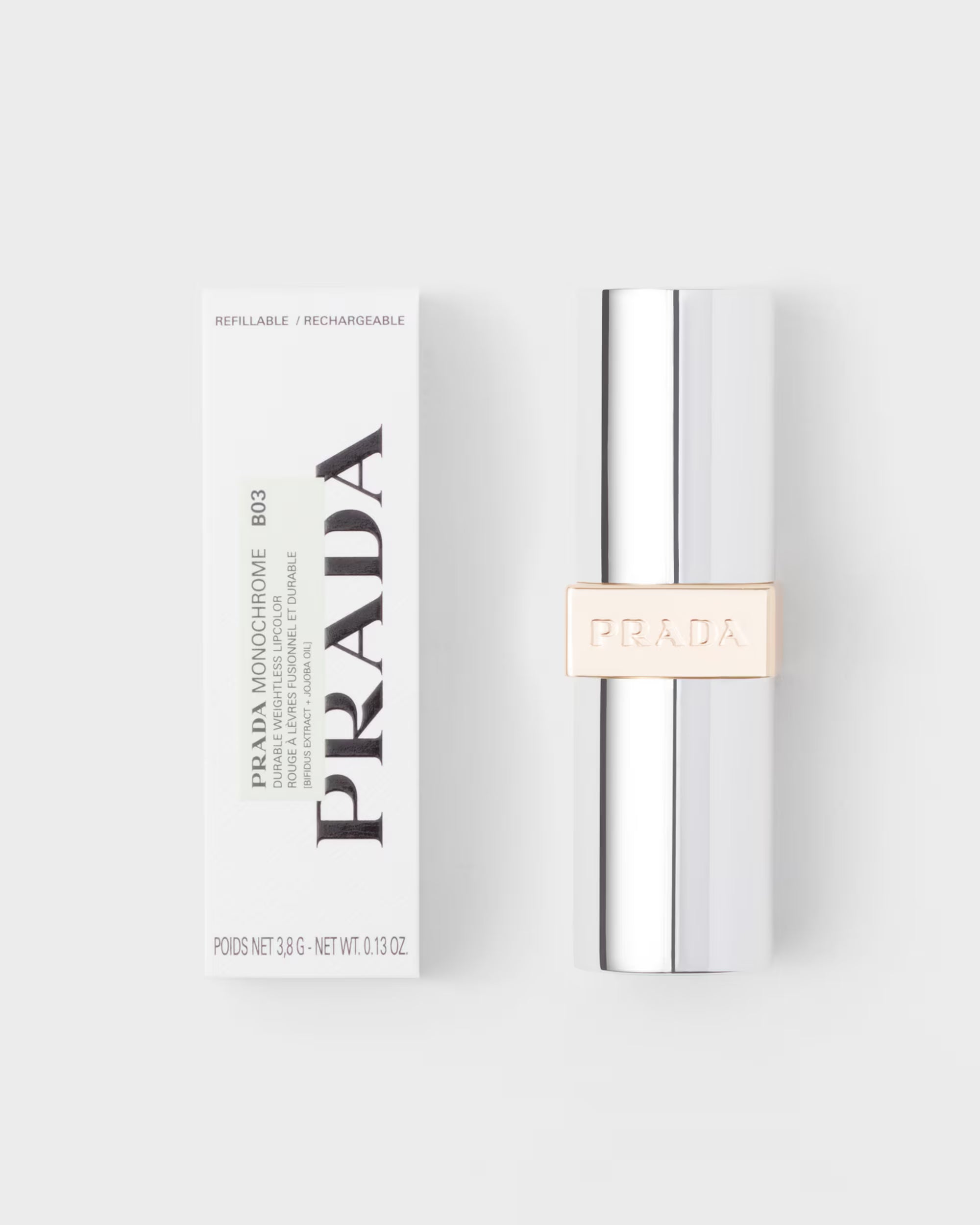 PRADA Monochrome Soft Matte ტუჩსაცხი B03 ლიმიტირებული გამოშვების ყუთით